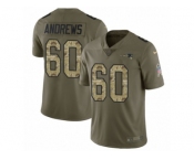 Youth Nike New England Patriots #60 David Andrews Limited Olive Camo 2017 Salute to Service NFL Jersey