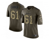 Youth Nike New England Patriots #61 Marcus Cannon Limited Green Salute to Service NFL Jersey