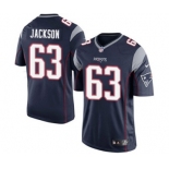 Youth Nike New England Patriots #63 Tre Jackson Navy Blue Team Color NFL Jersey