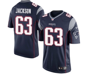 Youth Nike New England Patriots #63 Tre Jackson Navy Blue Team Color NFL Jersey