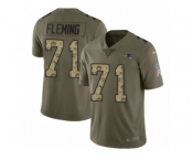 Youth Nike New England Patriots #71 Cameron Fleming Limited Olive Camo 2017 Salute to Service NFL Jersey