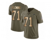 Youth Nike New England Patriots #71 Cameron Fleming Limited Olive Gold 2017 Salute to Service NFL Jersey