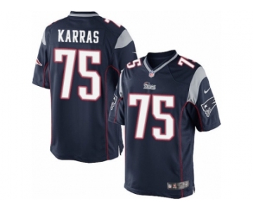 Youth Nike New England Patriots #75 Ted Karras Limited Navy Blue Team Color NFL Jersey