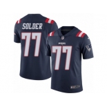 Youth Nike New England Patriots #77 Nate Solder Limited Navy Blue Rush NFL Jersey