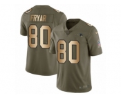 Youth Nike New England Patriots #80 Irving Fryar Limited Olive Gold 2017 Salute to Service NFL Jersey