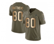 Youth Nike New England Patriots #80 Jordan Matthews Olive Gold Stitched NFL Limited 2017 Salute to Service Jersey