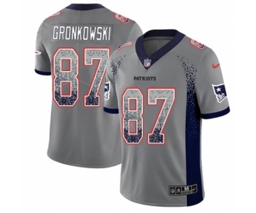 Youth Nike New England Patriots #87 Rob Gronkowski Limited Gray Rush Drift Fashion NFL Jersey