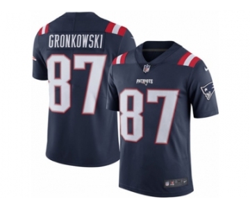 Youth Nike New England Patriots #87 Rob Gronkowski Limited Navy Blue Rush NFL Jersey