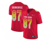 Youth Nike New England Patriots #87 Rob Gronkowski Red Stitched NFL Limited AFC 2018 Pro Bowl Jersey