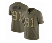 Youth Nike New England Patriots #91 Deatrich Wise Jr Limited Olive Camo 2017 Salute to Service NFL Jersey