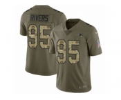 Youth Nike New England Patriots #95 Derek Rivers Limited Olive Camo 2017 Salute to Service NFL Jersey