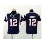 nike youth nfl jerseys new england patriots #12 brady blue[2015 new nike][patch C]