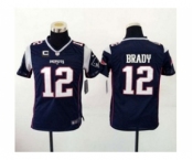 nike youth nfl jerseys new england patriots #12 brady blue[2015 new nike][patch C]