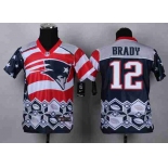 nike youth nfl jerseys new england patriots #12 brady noble fashion[2015 Elite]