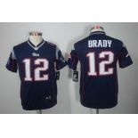 nike youth nfl jerseys new england patriots #12 tom brady blue[nike limited]