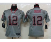 nike youth nfl jerseys new england patriots #12 tom brady grey[nike lights out]