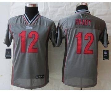 nike youth nfl jerseys new england patriots #12 tom brady grey[nike vapor]