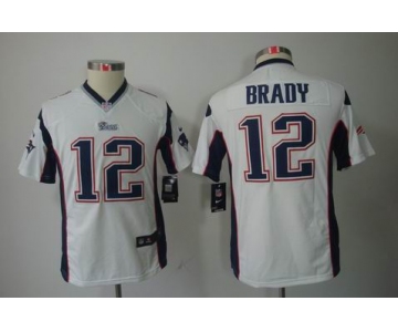 nike youth nfl jerseys new england patriots #12 tom brady white[nike limited]