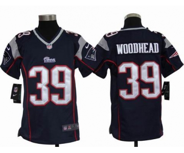 nike youth nfl jerseys new england patriots #39 woodhead blue[nike]