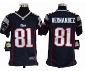 nike youth nfl jerseys new england patriots #81 hernandez blue[nike]