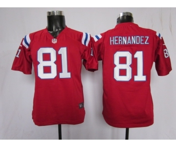 nike youth nfl jerseys new england patriots #81 hernandez red[nike]