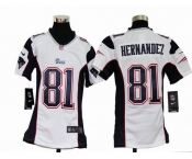 nike youth nfl jerseys new england patriots #81 hernandez white[nike]