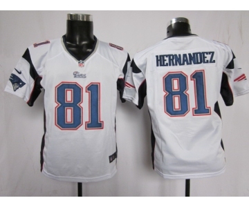 nike youth nfl jerseys new england patriots #81 hernandez white[nike]