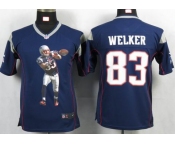 nike youth nfl jerseys new england patriots #83 welker blue[portrait fashion]