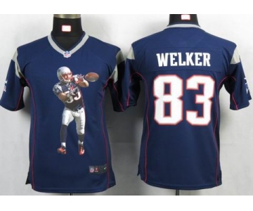 nike youth nfl jerseys new england patriots #83 welker blue[portrait fashion]