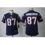 nike youth nfl jerseys new england patriots #87 gronkowski blue[nike limited]