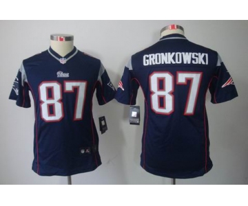 nike youth nfl jerseys new england patriots #87 gronkowski blue[nike limited]