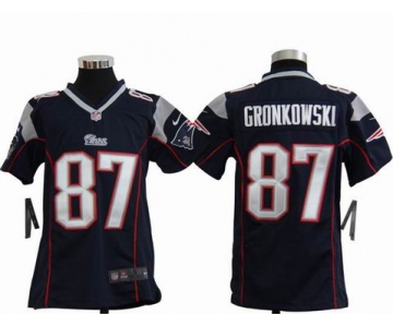 nike youth nfl jerseys new england patriots #87 gronkowski blue[nike]