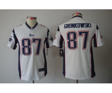 nike youth nfl jerseys new england patriots #87 gronkowski white[nike limited]