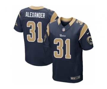 Men Nike Los Angeles Rams #31 Maurice Alexander Elite Navy Blue Team Color NFL Jersey