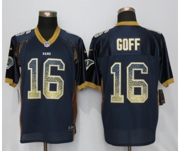 Men Nike St.Louis Rams #16 Jared Goff Drift Fashion Blue Elite Jerseys