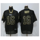 Men Nike St.Louis Rams #16 Jared Goff Lights Out Black Elite Jerseys