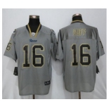 Men Nike St.Louis Rams #16 Jared Goff Lights Out Gray Elite Jerseys