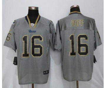 Men Nike St.Louis Rams #16 Jared Goff Lights Out Gray Elite Jerseys