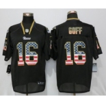 Men Nike St.Louis Rams #16 Jared Goff USA Flag Fashion Black Elite Jerseys