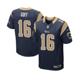 Men's Nike Los Angeles Rams #16 Jared Goff Elite Navy Blue Team Color NFL Jersey