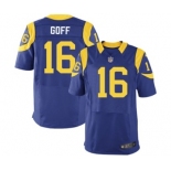 Men's Nike Los Angeles Rams #16 Jared Goff Elite Royal Blue Alternate NFL Jersey