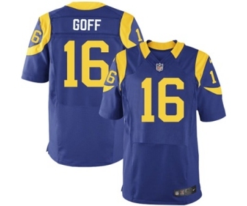 Men's Nike Los Angeles Rams #16 Jared Goff Elite Royal Blue Alternate NFL Jersey