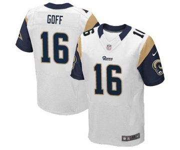 Men's Nike Los Angeles Rams #16 Jared Goff Elite White NFL Jersey