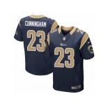 Men's Nike Los Angeles Rams #23 Benny Cunningham Elite Navy Blue Team Color NFL Jersey