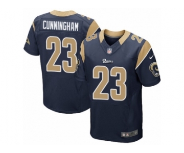 Men's Nike Los Angeles Rams #23 Benny Cunningham Elite Navy Blue Team Color NFL Jersey