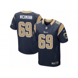 Men's Nike Los Angeles Rams #69 Cody Wichmann Elite Navy Blue Team Color NFL Jersey