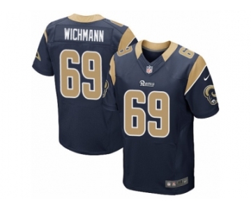 Men's Nike Los Angeles Rams #69 Cody Wichmann Elite Navy Blue Team Color NFL Jersey