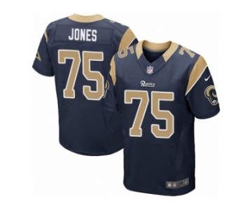 Men's Nike Los Angeles Rams #75 Deacon Jones Elite Navy Blue Team Color NFL Jersey