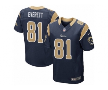 Men's Nike Los Angeles Rams #81 Gerald Everett Elite Navy Blue Team Color NFL Jersey