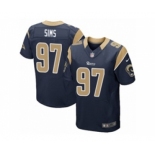 Men's Nike Los Angeles Rams #97 Eugene Sims Elite Navy Blue Team Color NFL Jersey